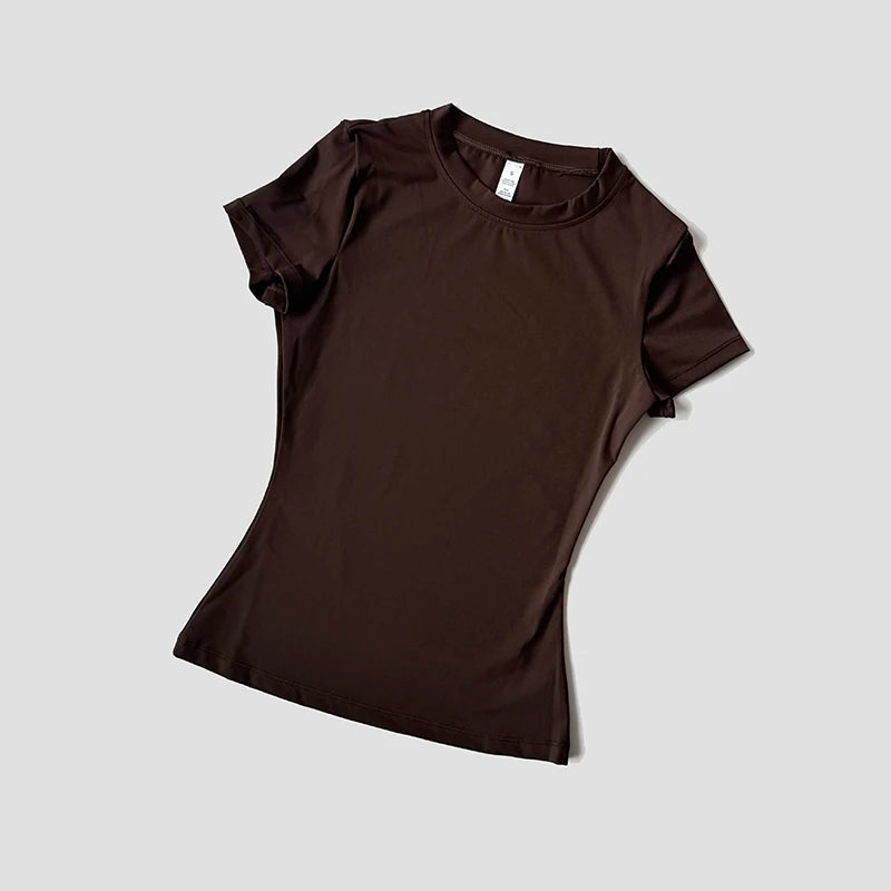 Short Sleeve, Sportive, and Elastic T-Shirt For Women